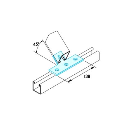 T Bend Bracket 45° - Image 2