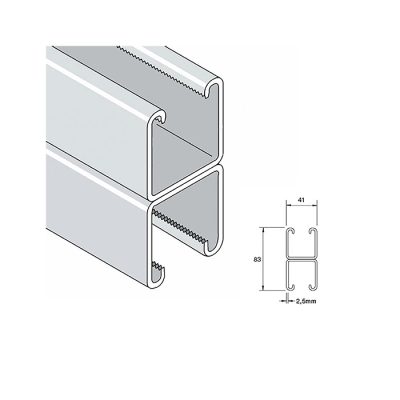 Pre Galvenised Plain Channel Back To Back 41 X 41 - Image 2