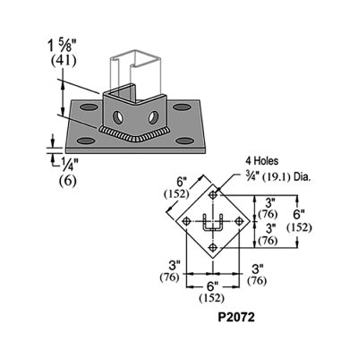 Single Channel Square Post Base - Image 2
