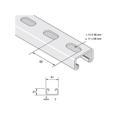 Pre Galvenised Slotted Channel 41 X 21 - Image 2