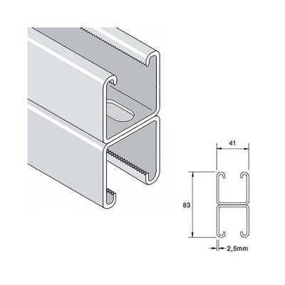 SS Slotted Channel Back To Back 41 X 41 - Image 2