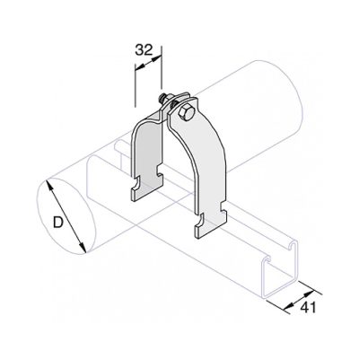 Strut Pipe Clamps Zinc Plated - Image 2