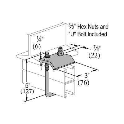 U Bolt With Clamp For 62/82 mm Channel - Image 2